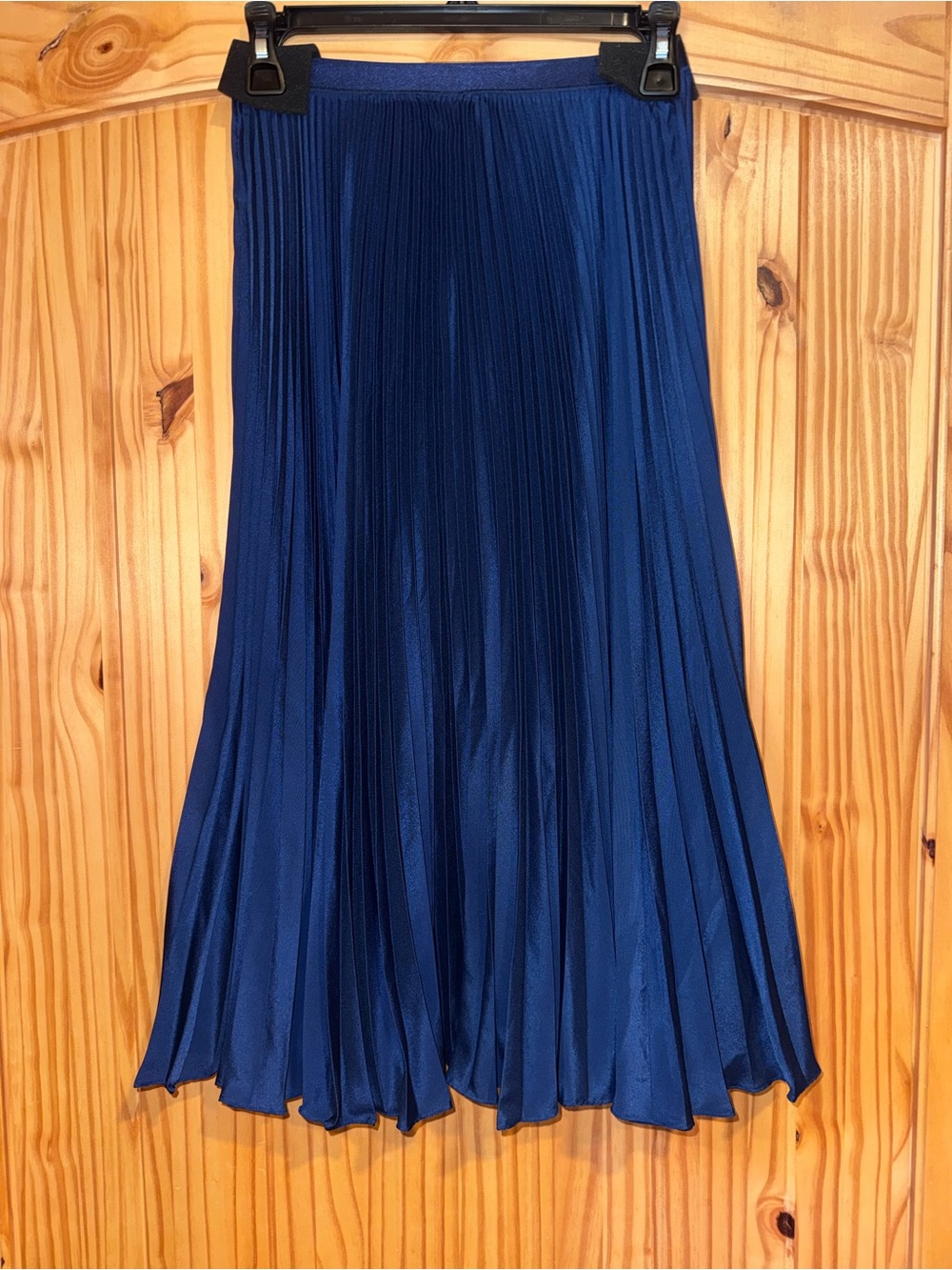 NWT Polo Ralph Lauren Pleated Georgette Skirt Navy Blue